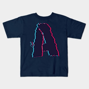 Glitch letter A, distorted A, Kids T-Shirt